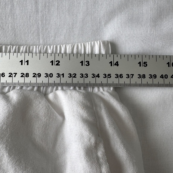 Simply Blessed Women's M Rayon/Linen Pull-On High-Rise Beach Pants White Ankle - Picture 11 of 15
